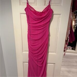 House of CB NALINI
Sand Stretch Mesh Maxi Dress